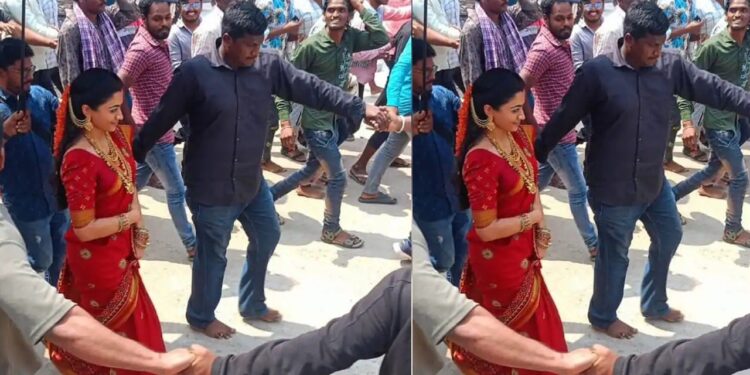 Rashmika:ಮದುಮಗಳಾಗಿ ಮಿಂಚಿದ ನ್ಯಾಷನಲ್ ಕ್ರಷ್ ರಶ್ಮಿಕಾ…ಪುಷ್ಪರಾಜ್ ಜೊತೆ ಶ್ರೀವಲ್ಲಿ ಮದುವೆ!