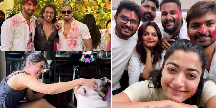 ಸಮುದ್ರ ತೀರದಲ್ಲಿ `ಸ್ವೀಟಿ’ ಬಣ್ಣದೋಕುಳಿ- ತಾರೆಯರ ಮನೆಯಲ್ಲೆಲ್ಲ ಹೋಳಿಯ ರಂಗು