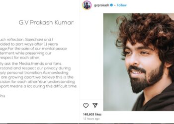 G.V. Prakash Kumar: ಹನ್ನೊಂದು ವರ್ಷದ ವೈವಾಹಿಕ ಜೀವನಕ್ಕೆ ‘ಅಸುರನ್‌’ ಸಂಗೀತ ನಿರ್ದೇಶಕನ ಫುಲ್‌ ಸ್ಟಾಪ್‌..!